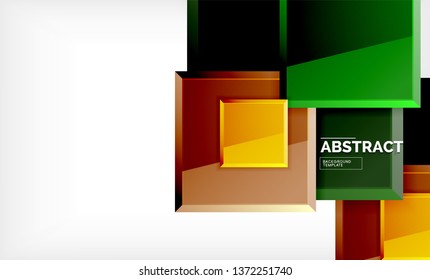 Fundo abstrato quadrado, design geométrico brilhante. Design de pôster vetorial