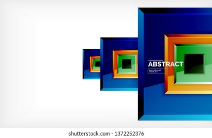 Square abstract background, glossy geometric design. Vector poster design
