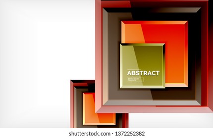 Square abstract background, glossy geometric design. Vector poster design