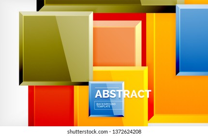 Square abstract background, glossy geometric design. Vector poster design