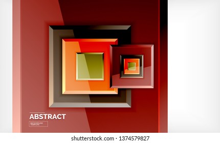 Fundo abstrato quadrado, design geométrico brilhante. Design de pôster vetorial