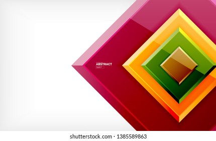 Square abstract background, glossy geometric design. Vector poster design