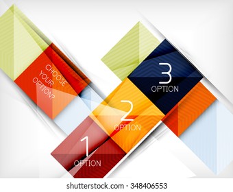 Square abstract background with option elements, paper design style with glossy effects and shadows. Vector illustration