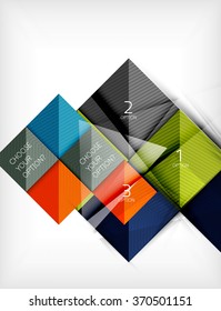 Square abstract background with option elements, paper design style glossy effects and shadows
