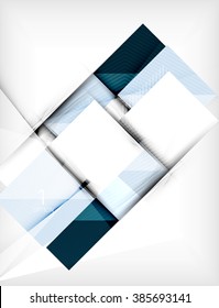 Square abstract background with option elements, paper design style glossy effects and shadows