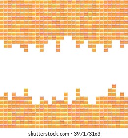 Square abstract background (texture). Glossy shine design elements. Orange tiles mosaic template with place for text. Illustration for web or typography (magazine, brochure, flyer, poster).
