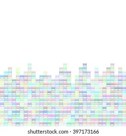Square abstract background (texture). Glossy shine design elements.  Light multicolored tiles mosaic template with place for text. Illustration for web or typography, magazine, brochure, flyer, poster