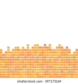 Square abstract background (texture). Glossy shine design elements.Orange tiles mosaic template with place for text. Illustration for web or typography (magazine, brochure, flyer, poster).
