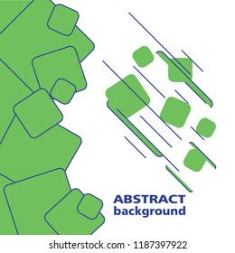 Square abstract background. Vector color design template. Line art