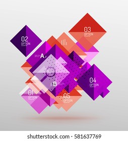 Square abstract background. Vector template background for workflow layout, diagram, number options or web design