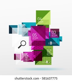 Square abstract background. Vector template background for workflow layout, diagram, number options or web design