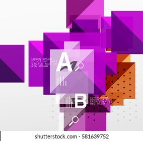 Square abstract background. Vector template background for workflow layout, diagram, number options or web design