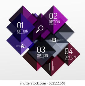 Square abstract background. Vector template background for workflow layout, diagram, number options or web design
