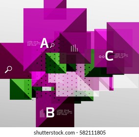 Square abstract background. Vector template background for workflow layout, diagram, number options or web design
