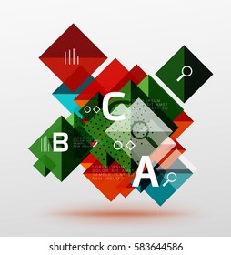 Square abstract background. Vector template background for workflow layout, diagram, number options or web design