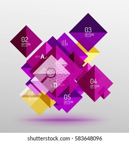 Square abstract background. Vector template background for workflow layout, diagram, number options or web design