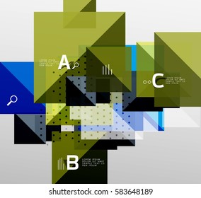 Square abstract background. Vector template background for workflow layout, diagram, number options or web design