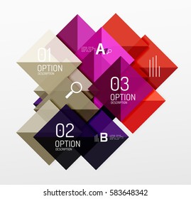 Square abstract background. Vector template background for workflow layout, diagram, number options or web design