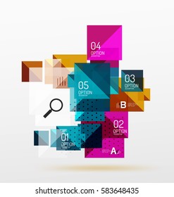 Square abstract background. Vector template background for workflow layout, diagram, number options or web design