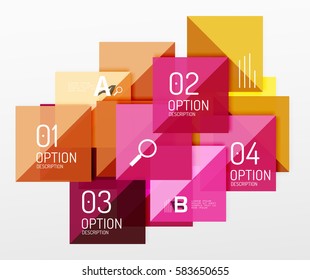 Square abstract background. Vector template background for workflow layout, diagram, number options or web design