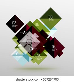 Square abstract background. Vector template background for workflow layout, diagram, number options or web design