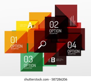 Square abstract background. Vector template background for workflow layout, diagram, number options or web design