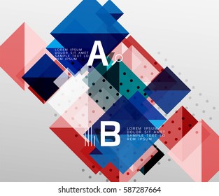 Square abstract background. Vector template background for workflow layout, diagram, number options or web design