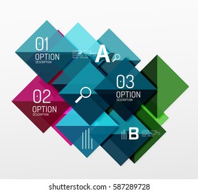 Square abstract background. Vector template background for workflow layout, diagram, number options or web design