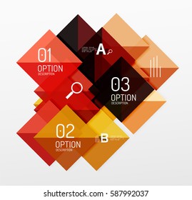 Square abstract background. Vector template background for workflow layout, diagram, number options or web design