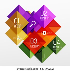 Square abstract background. Vector template background for workflow layout, diagram, number options or web design