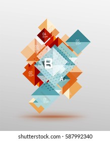 Square abstract background. Vector template background for workflow layout, diagram, number options or web design