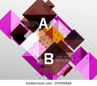 Square abstract background. Vector template background for workflow layout, diagram, number options or web design