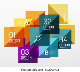 Square abstract background. Vector template background for workflow layout, diagram, number options or web design