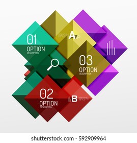 Square abstract background. Vector template background for workflow layout, diagram, number options or web design