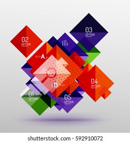 Square abstract background. Vector template background for workflow layout, diagram, number options or web design