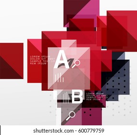 Square abstract background. Vector template background for workflow layout, diagram, number options or web design