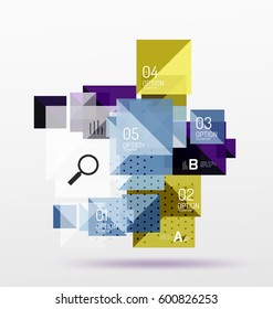 Square abstract background. Vector template background for workflow layout, diagram, number options or web design