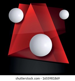 The square Abstract Background and White spheres