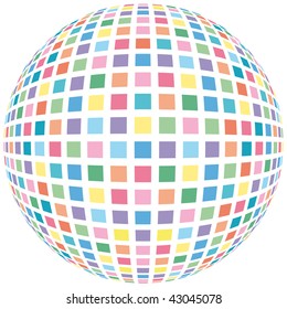 square abstract ball background - vector illustration