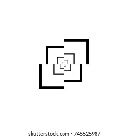 Square abstract black sign on white background. Fashion graphic design flat element. Modern stylish abstract texture. Monochrome template for prints, logo, label, business, etc. Vector illustration
