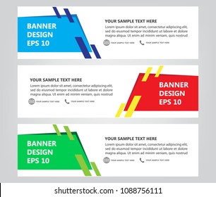 square abstract color banner set