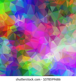 Square Abstract, colorful, multicolor and iridescent background of triangles