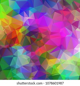 Square Abstract, colorful, multicolor and iridescent background of triangles
