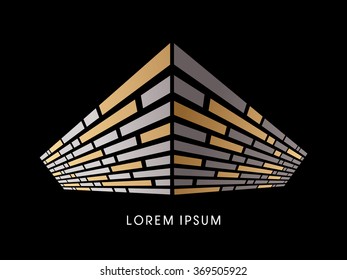 Square abstract construction, design graphic vector.