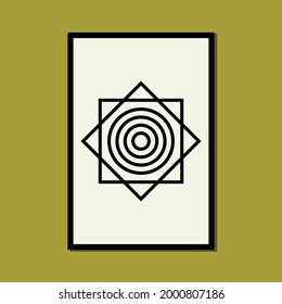 Square abstract contemporary aesthetic posters, wall art decor, mid century modern minimalist print, organic shapes, Background, Modern art vector Illustration brush painting geometric.