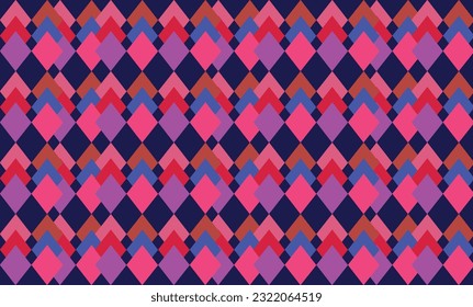 Square abstract decorative geometric for gift wrapping paper and for background template with blue, pink, red, brown and purple background colors