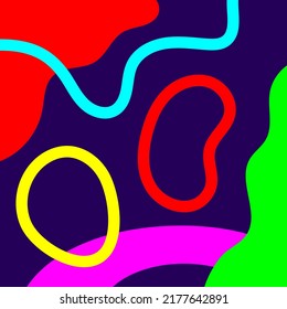 Square abstract design template. Drawn by hand. Neon colors. Modern vector illustration.
