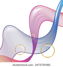 Square abstract flow of colorful dynamic waves poster