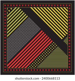 square abstract geometric background design. pop art with a colorful background. Memphis Design Pattern Scarf is retro art.
