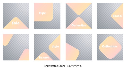 square abstract geometric banner template for social media post. - Vector